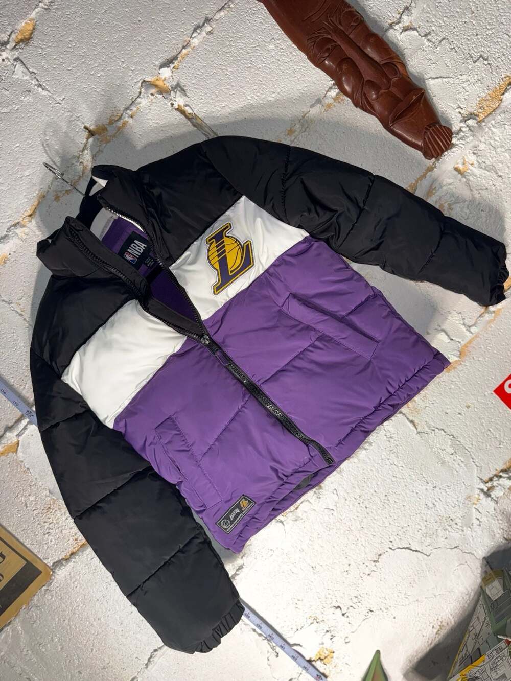 NBA Los Angeles Lakers Kids Colorblock Puffer Jacket, Size 8-9 Years - Picture 2 of 7
